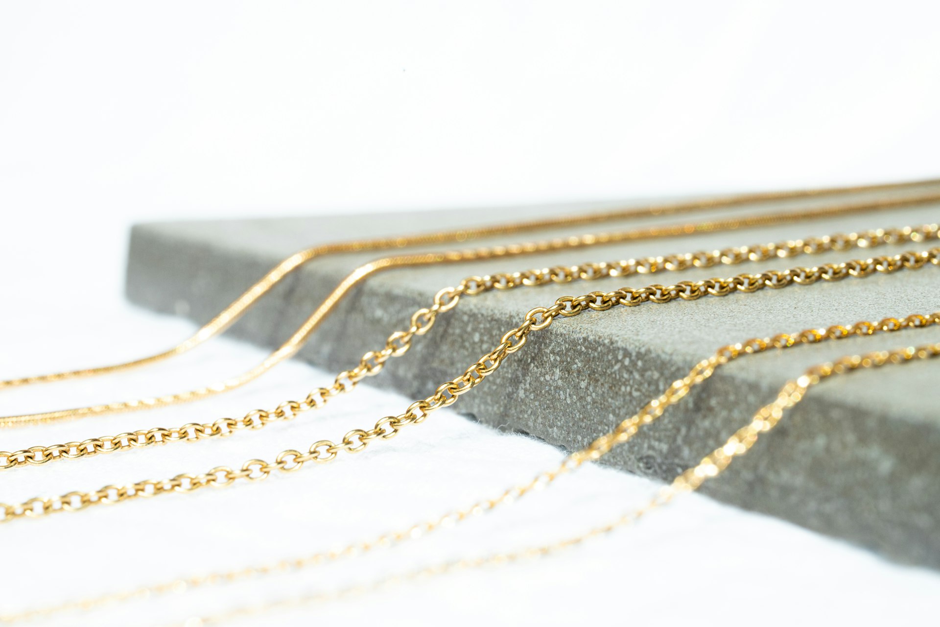 a gold chain with a black band